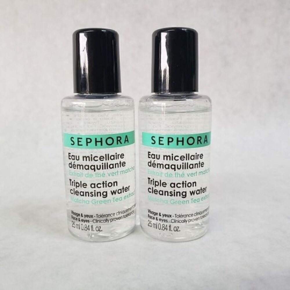 2 SEPHORA Triple Action Micellar Cleansing Water .84 oz Each 50 ml 1.68 oz Total